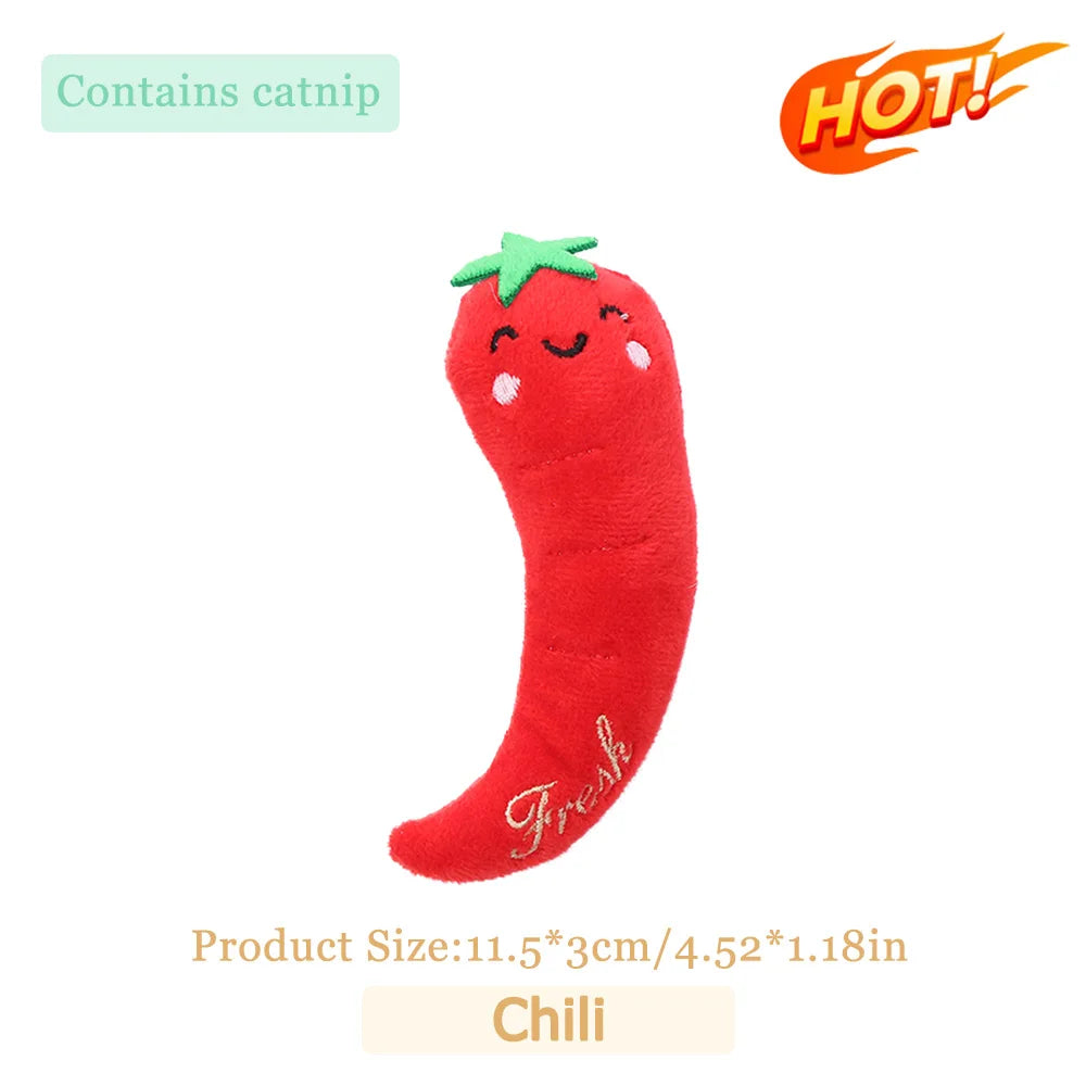 Teeth Grinding Catnip Toys Funny Interactive Plush Cat Toy Pet Kitten Chewing Vocal Toy Claws Thumb Bite Cat Mint for Cats