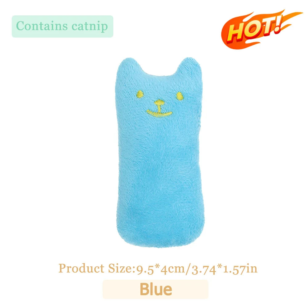 Teeth Grinding Catnip Toys Funny Interactive Plush Cat Toy Pet Kitten Chewing Vocal Toy Claws Thumb Bite Cat Mint for Cats