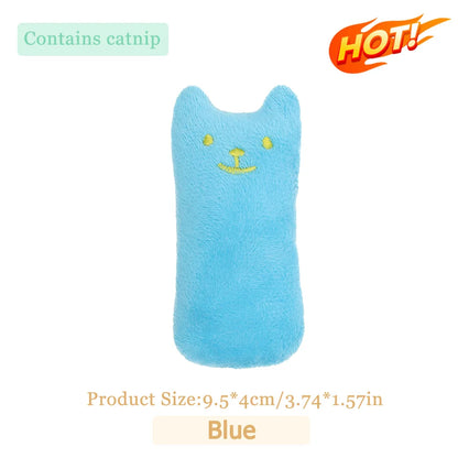 Teeth Grinding Catnip Toys Funny Interactive Plush Cat Toy Pet Kitten Chewing Vocal Toy Claws Thumb Bite Cat Mint for Cats